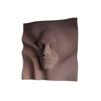 Applique murale d'art ondulé 3D stéréoscopique irrégulier inspiré du visage humain, découpé en tranches, de style moderne, luxe léger et haute densité