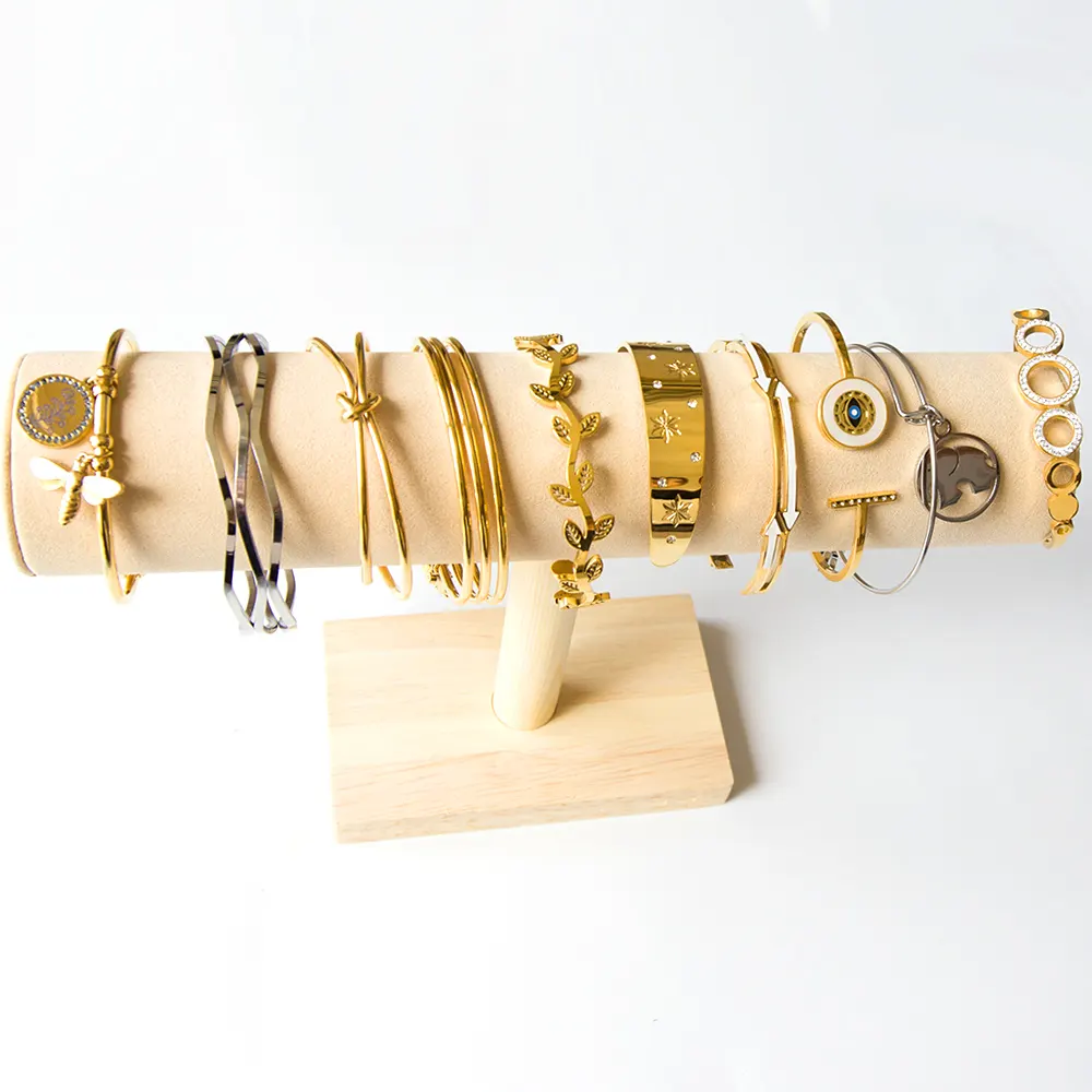 Mode Edelstahl Schmuck 18 Karat Gold gepflanzt Frauen Bulk Charms Armreifen Armbänder