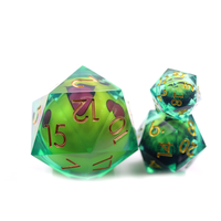 Pikachu vert coloré dés à led mobiles résine personnalisée tranchant 50mm surdimensionné D20 dés simples pour donjons et Dragons jeu de société