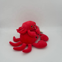 Poupée de crabe rouge en peluche d'animaux de mer