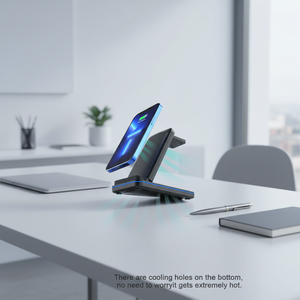 2025 sıcak satış katlanabilir hızlı 15W 3 in 1 kablosuz şarj standı Iphone 11 12 13 14 Pro Max Samsung şarj istasyonu - Product Image 5