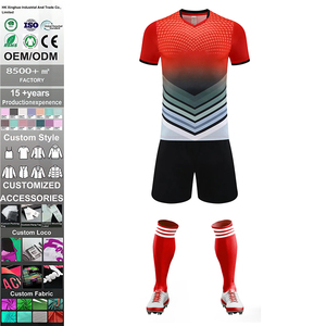 Vente chaude, maillot de sport pour adultes en polyester à manches courtes, logo personnalisé imprimé, uniforme de football, séchage rapide, respirant, jersey de haute qualité - Product Image 1
