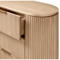 Commode de chambre à coucher Byron à 6 tiroirs en chêne massif moderne avec armoire de rangement à 6 tiroirs pour salon