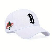 Gorra de béisbol gótica bordada B de color sólido, estilo casual, ligera y ajustable, para ciclismo al aire libre, estilo hip hop, transfronteriza.