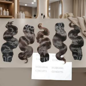 Extensiones de Cabello Humano Natural Remy Indio 100% Sin Procesar, Doble Trama a Máquina, Ondulado, 100g, Negro Crudo - Product Image 1