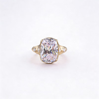 Bague de fiançailles en moissanite VVS taille Old Mine 10 carats, en argent sterling 925 plaqué or 18 carats, bijoux en moissanite pour femme