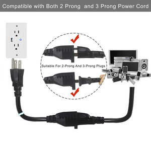 Cable de Extensión de Corriente NEMA 5-15P a NEMA 5-15R, Enchufe de 3 Clavijas Estadounidense a Cable de Salida Hembra, Cable de Extensión de CA Corto - Product Image 2