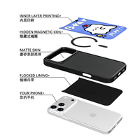 Coque de téléphone AG Feeling Black Edge avec motif ours ampoule dorée pour iPhone 17, 17 Pro Max, 16 Pro, 15, 15 Pro Max – Coque magnétique
