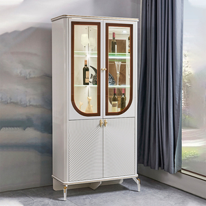 Meuble de rangement moderne en bois <span class=keywords><strong>blanc</strong></span> pour salon, bar à vin, grand meuble de luxe en verre pour salle à manger, <span class=keywords><strong>armoire</strong></span> à vin - Product Image 1
