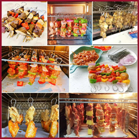 Brochettes suspendues en acier inoxydable 304 de qualité alimentaire, réutilisables pour four, friteuse à air et poulet rôti