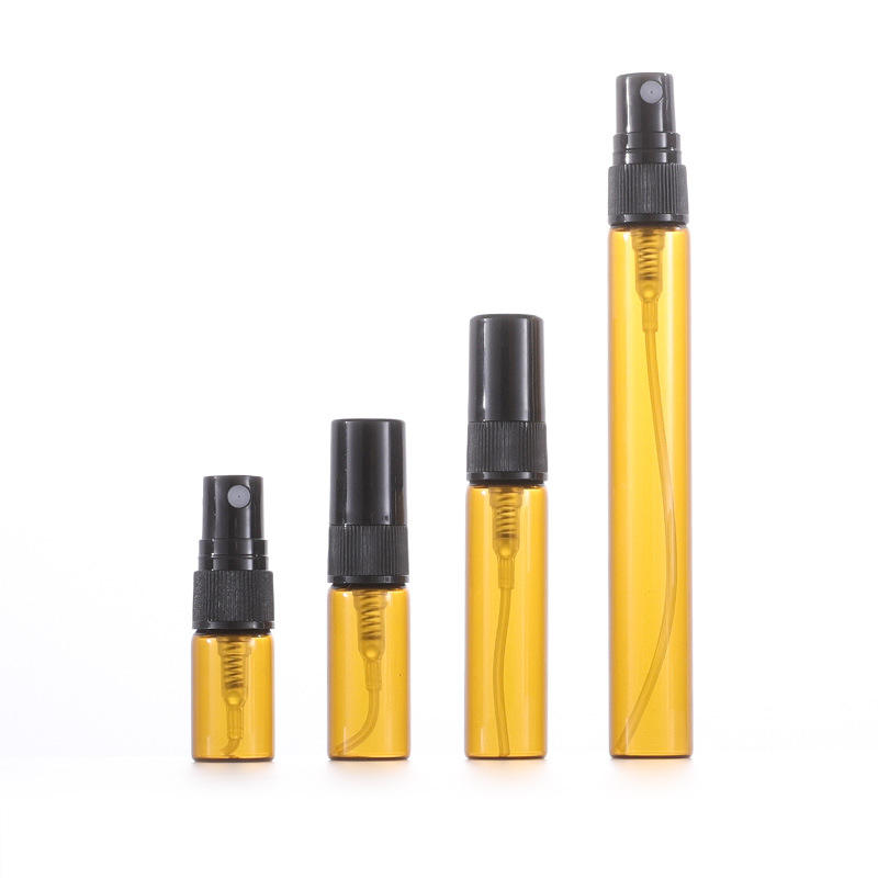 Amber bottle with black cap