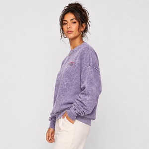 Nueva Sudadera de Mujer con Lavado Ácido, Algodón y Felpa, Puños Acanalados, Hombros Caídos, Estilo Urbano, Moda - Product Image 5
