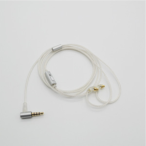 Câble d'écouteurs détachable MMCX plaqué argent DIY avec micro blanc 120 cm en nylon TPE pour MP3 - Product Image 5