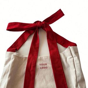 New Style Bulk Shopping Cotton Canvas Bow Tote Bags with Custom Logo - Product Image 6