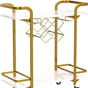 Nordic modern home mobile food <b>cart</b>, multi-functional hotel trolley, wrought iron four-wheeled <b>storage</b> <b>cart</b> - Product Image 5
