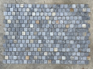 Pavés en quartzite bleue bon marché, cube naturel, surface fendue, allée, patio, pavés en pierre, pavés en maille - Product Image 3
