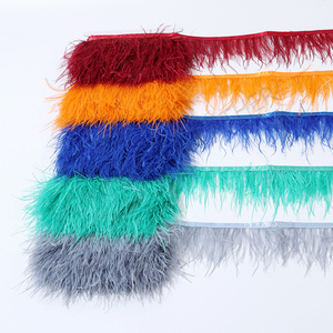 18 couleurs disponibles, <span class=keywords><strong>plumes</strong></span> d'autruche blanches pour mariage, 8-10 cm, garniture et franges, ruban de <span class=keywords><strong>plumes</strong></span> d'autruche long pour robe - Product Image 1