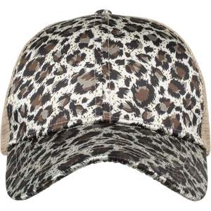 2025 Sports Mesh Back Baseball Cap <b>Leopard</b> <b>Printed</b> Ponytail <b>Hat</b> with Messy High Bun Comfortable Sports Style - Product Image 3