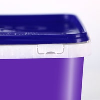 Seau à biscuits 3100ml IML avec poignée en plastique Récipient carré en plastique 3L