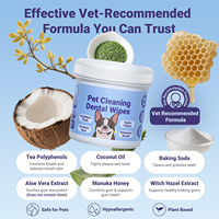 Extrait de plante personnalisé non parfumé dents d'animal de compagnie nettoyage chien lingettes dentaires pour les doigts grand