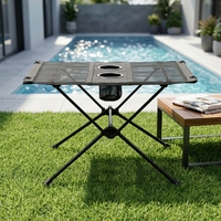 Ensemble table et chaise de camping pliables en fibre de carbone, mobilier d'extérieur en tissu, design compact multifonctionnel, origine Zhejiang