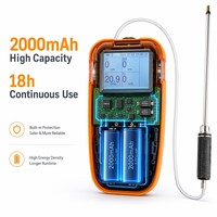 HIREP Portable 5-in-1 Multi Gas Analyzer Pompa Internal O2 H2S CO2 NH3 CH4 Detektor ATEX IP66 -40~70 Baterai 3.7V untuk