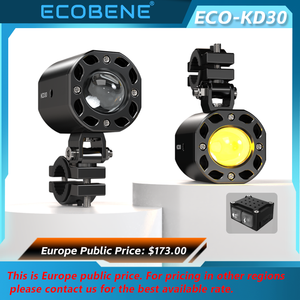 KD30 ecobene 60W ระบบไฟส่องสว่างรถจักรยานยนต์, อุปกรณ์เสริมไฟ LED ลำแสงต่ำคู่สีไฟขับขี่ขนาดเล็ก - Product Image 2