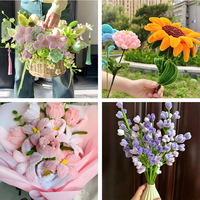 Nouveaux fournitures de bricolage pour Pâques : fil pelucheux 8 mm, fleurs artificielles, épingles à plumes roses claires pour la décoration de mariage