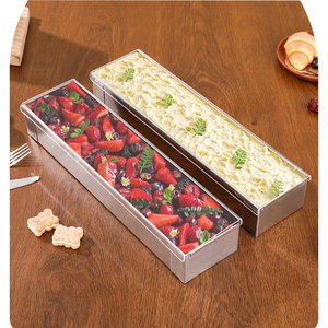 Moule rectangulaire élégant en acier inoxydable pour Tiramisu avec design fixe pour des bords nettes sur les tranches de gâteau <span class=keywords><strong>au</strong></span> <span class=keywords><strong>fromage</strong></span> - Product Image 3