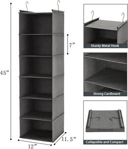 Hanging Closet Organizers and Clothes Storage Bags Collapsible <b>Shelves</b> for RV Wardrobe Camp Hanging Organizer for Shoes Toys - Product Image 2