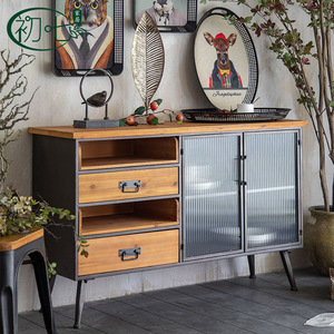 European Retro Style <b>Sideboard</b> With Storage For Living Room And Entryway Cabinet - Product Image 2