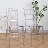 Chaise de salle à manger moderne transparente en acrylique, style Chiavari, pour la maison, le bureau et les événements, mariages