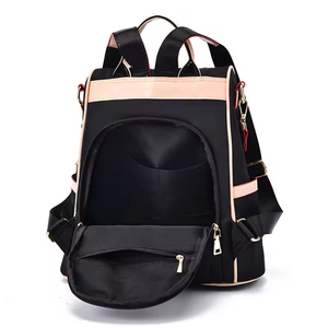 Mochila de Cuero de Gran Capacidad para Mujer, Estilo Universitario, Impermeable, de PU con Cierre de Cremallera y Función Antirrobo para Viajes - Product Image 4