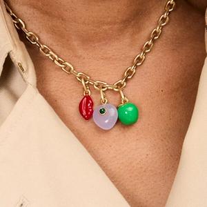 Mode populaire bricolage cuivre Micro diamant accessoires bijoux amour coeur pomme forme géométrique pendentif collier - Product Image 2