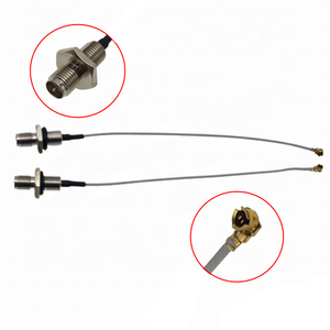 Câble d'antenne de communication gris RP SMA femelle nickelé, droit, pour montage sur panneau, vers U.FL (UFL) avec 113 1.13 - Product Image 4