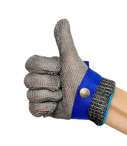 Butcher Kitchen Level 9 Anti Cutting Cut Proof Resistant Stainless Steel Wire Metal Mesh Safety Work Glove for Meat Cutting