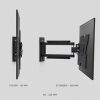 DMP LCD2802 Dudukan TV Dinding Full Motion untuk Monitor 13-37 Inch Layar LCD VESA 200x200 Maks Aluminium Putar Miring Ekstensi