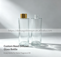 Diffuseur d'aromathérapie en verre rond, flacon vide pour huiles essentielles et parfums d'intérieur, sans flamme, pour senteurs florales