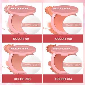 Polvo Compacto Hidratante Sedoso de Larga Duración a Prueba de Agua para Piel Clara y Oscura con Espejo de Acabado y Colorete en Polvo - Product Image 3