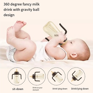 Top Venta De fábrica sin BPA PP Gel de sílice multifunción biberón anticaída pajita anticólicos diseño a prueba de fugas seguro duradero - Product Image 3
