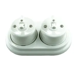 Borgerman Wholesale Wall Sockets Cb Standard Wall Switches Retro Vintage Ceramic Porcelain Wall Button Switch