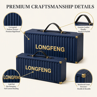 Kotak Hadiah Bergelombang dari Kertas Kualitas Tinggi dengan Warna Kustom, Lapisan UV & Laminasi Matt, Pegangan Kulit Oranye yang Unik