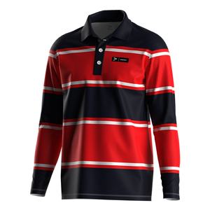 เสื้อโปโลรักบี้ลายทางดีไซน์คลาสสิก ทนทาน ผ้าสเตรชแขนยาว เหมาะสำหรับนักกีฬาและแฟนๆ ทุกฤดูกาล - Product Image 3