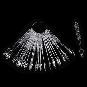 24 pièces de présentoirs pour faux ongles naturels transparents avec poignée, nuancier d'échantillons de vernis gel pour la pratique - Product Image 4