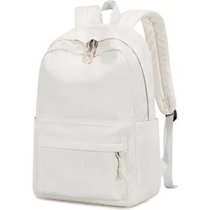 School Backpack for Teen Girls Women Laptop Backpack College Bookbags Middle School Travel Work Back Pack(Solid Beige)