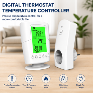 433.92Mhz <strong>Wireless</strong> RF 230V AC Smart Floor <strong>Heating</strong> Thermostat Digital Temperature <strong>Controller</strong> for Home <strong>Heating</strong> or Cooling Devices - Product Image 5