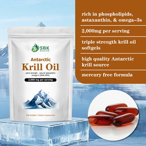 Custom Label Antarctic Krill Oil Softgels with Phospholipids and Astaxanthir Improve Bone Density Healthcare <b>Supplement</b> - Product Image 3
