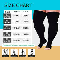 Chaussettes de compression à bout ouvert grande taille pour femmes et hommes, mollets larges, 20-30 mmHg, extra larges, hauteur genou, 2XL, 3XL, chaussettes de compression pour infirmières