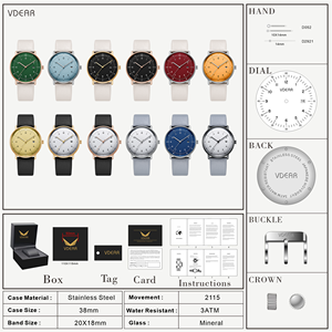 Venta al por mayor de lujo de cuarzo Montre Cuir Femme reloj de negocios luminoso calendario <span class=keywords><strong>dorado</strong></span> 5ATM impermeable cuero cristal - Product Image 4