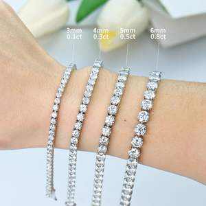 Bracciale Tennis con Diamanti Moissanite VVS in Argento Sterling 925, Gioielli con Cristalli da 2-6mm, Vendita all'Ingrosso - Product Image 4